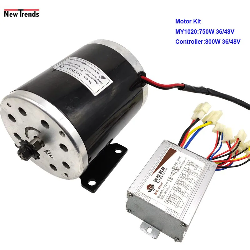 MY1020 750W 36V 48V High Speed Permanent Magnetr Electric Scooter Bicycle SUVS DC Brushed Motor Kit With Controller