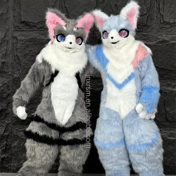 Funtoys Fursuit long-haired fox \Wolf \rabbit mascot suit cosplay party costume Halloween parade costume
