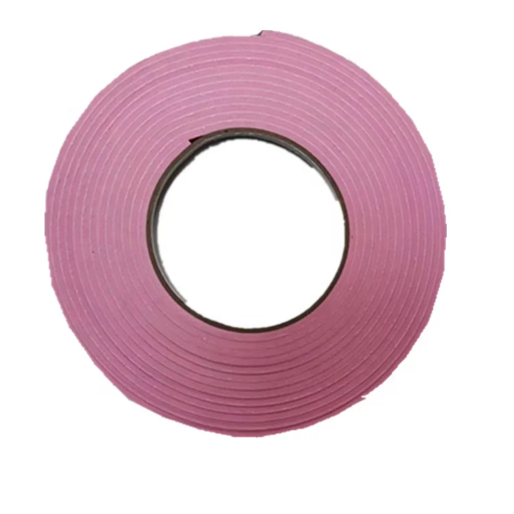 custom 3mm thickness pre cut strip double sided Acrylic Adhesive Hot Melt coated glued pink color eva foam tape