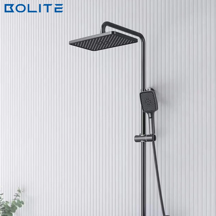 Cold And Hot Led Digital Display Screen No Battery Hydraulic Power 4 Way Rainfall Piano Key Shower Set