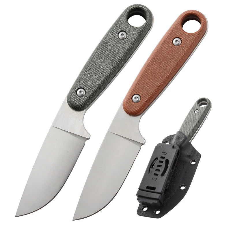 D2 tooling steel full tang hunting knife micarta handle straight knife survival fixed blade tactical knife kydex sheath