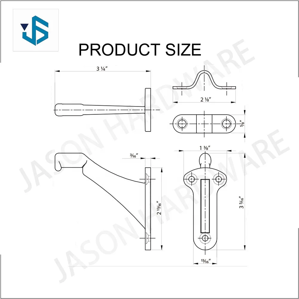 Handrail bracket heavy duty stair wall mounted brass handrail bracket zinc alloy handrail fittings bracket