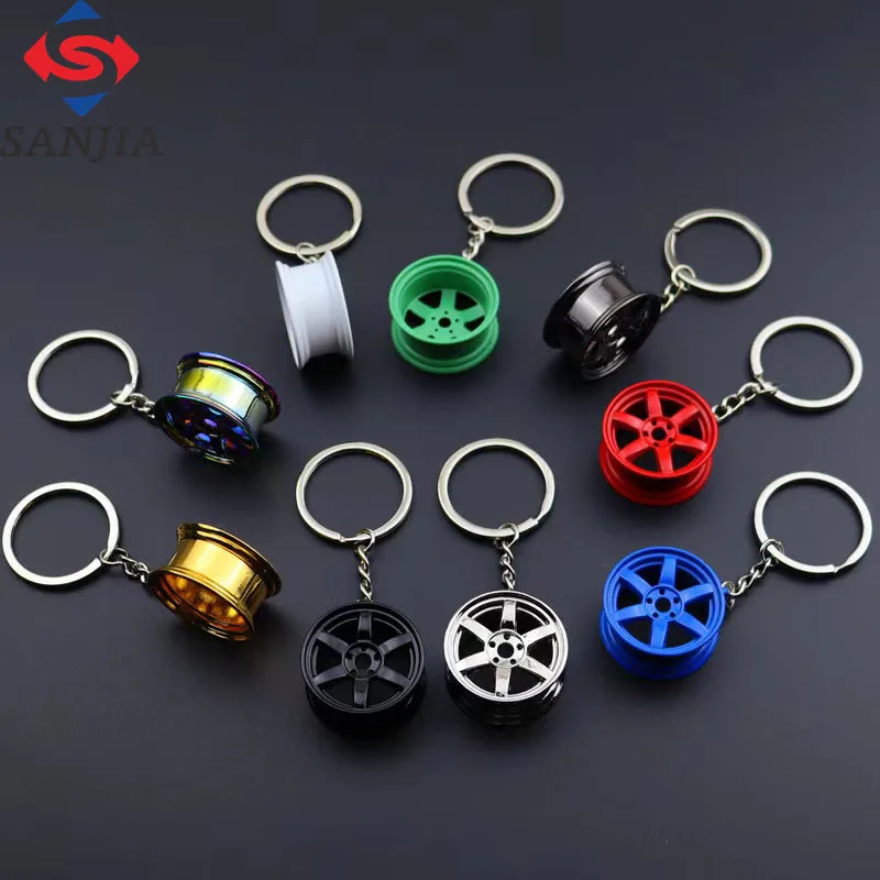 Custom Logo Empty Key Chains Turbo Toy Roulette Wheels Metal Keychains For Cars