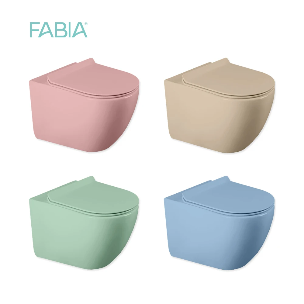 Toilette Bowl Wc Suspend Modern Hanging Mount Water Closet Rimless Floating Ceramic Colored Wall Hung Toilet