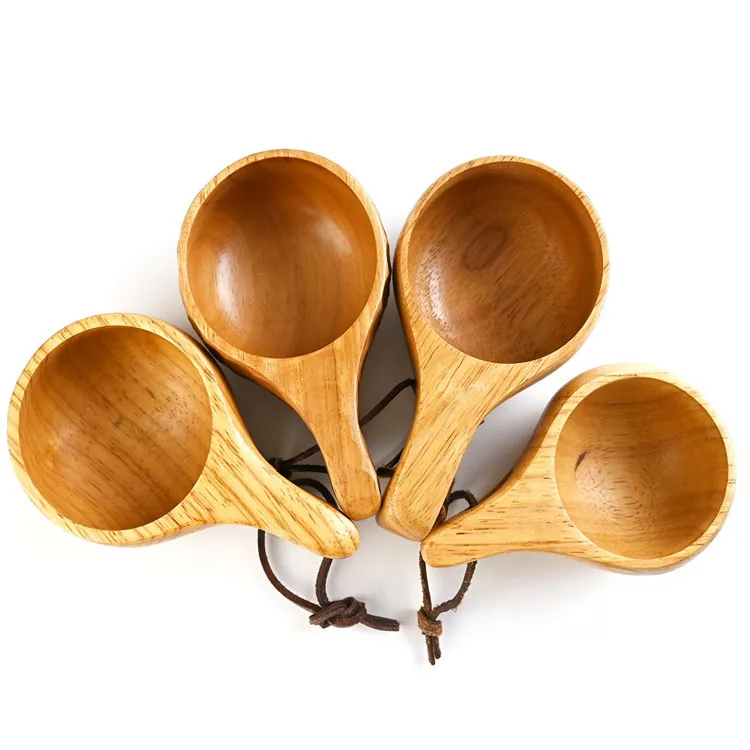 Nordic Style Kuksa Cup Handmade Outdoor Camping Hiking Arabic Coffee Tea Mug Elephant Wood Cup