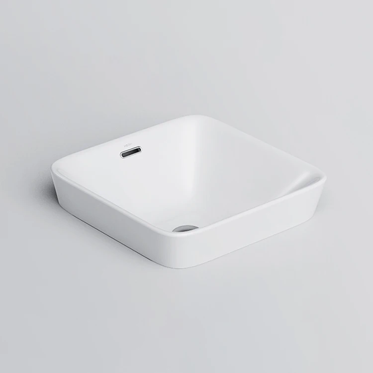 HEGII high quality porcelain washroom lavatory semi recessed washbasin hand wash basin semi-counter ceramic bathroom sink