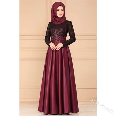 Clothing Women Ethnic Style Long Sleeve Slim Lace Retro Muslim Dress Comfortable Embroider