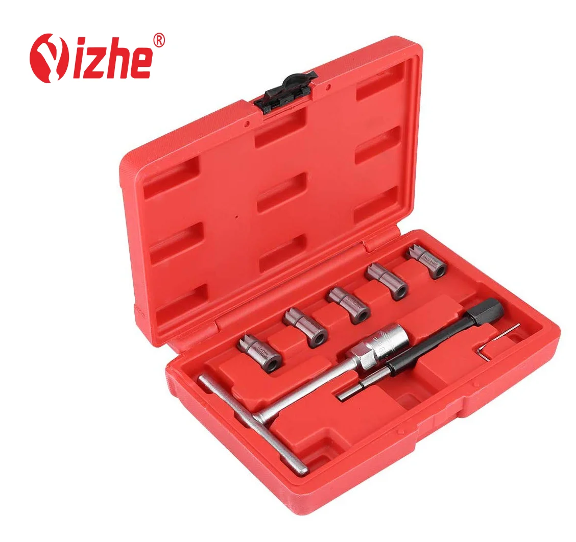 8pcs Diesel Injector Set Seat Cutter Cleaner Removal Re-Face Tool Kit