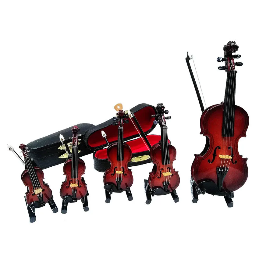 1/12 1/6 Dollhouse Miniature Violin Instruments Mini Concert Hall Scene Props decor Doll Accessories
