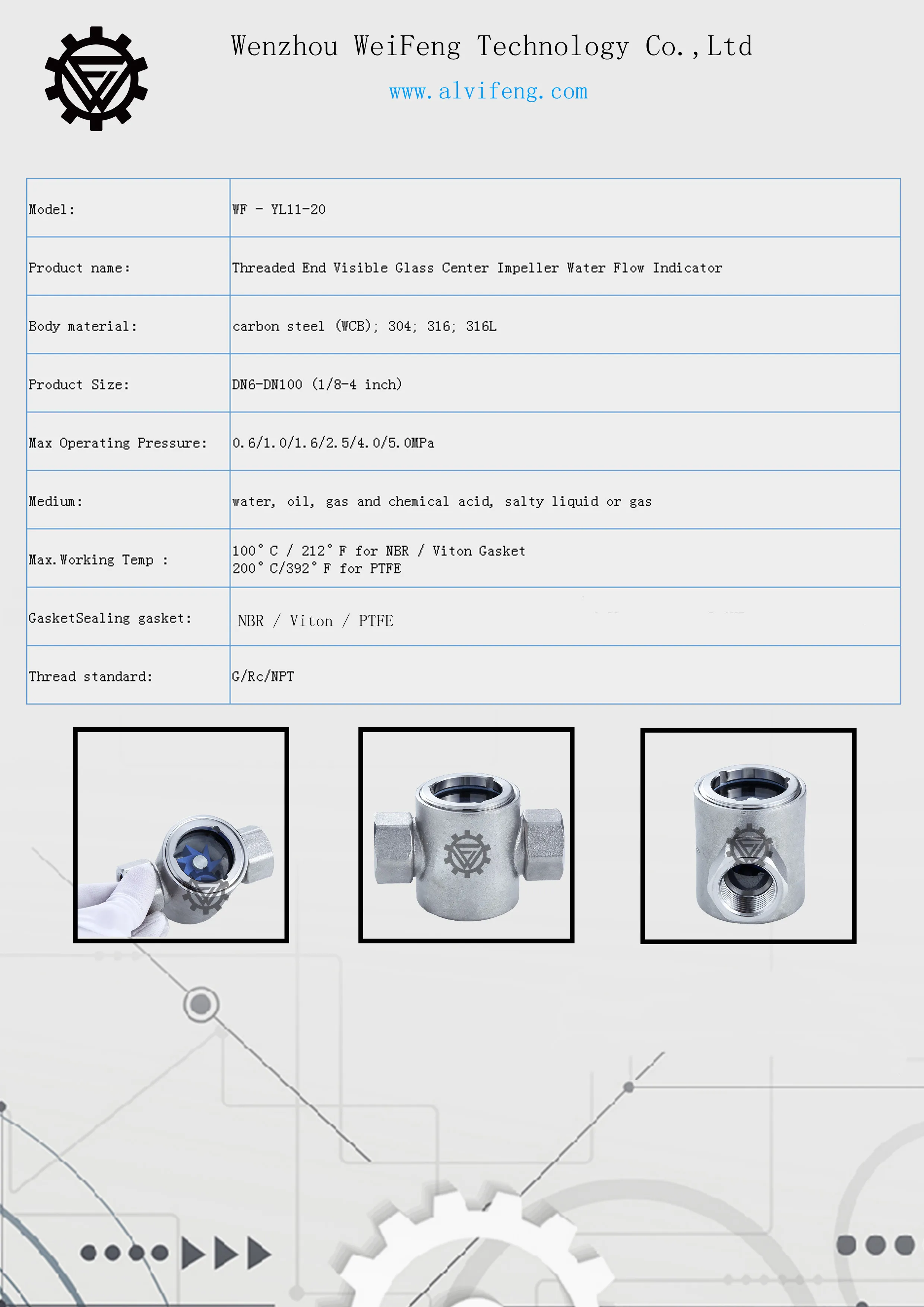 New Arrivals Threaded End Visible Glass Center Impeller Biological Indicator for Steam Water Flow Indicator