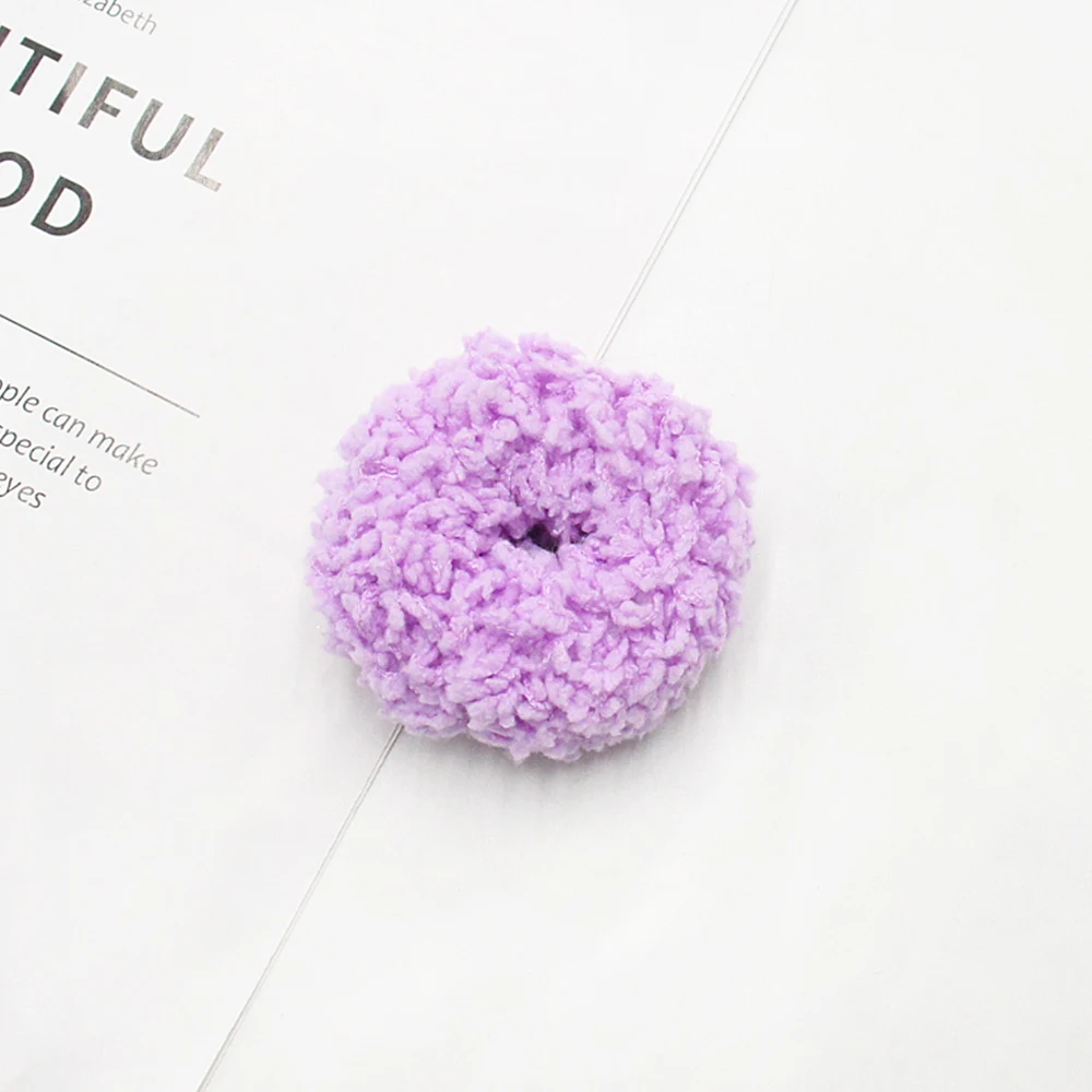 2021 fashion luminous plush high quality elastic hair scrunchies candy color hair tie for girls