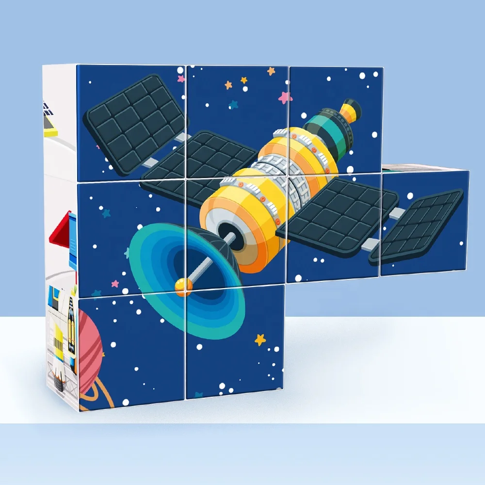 KEBO 69PCS Space Exploration Magnetic Sticker Construction Kit Magic Cubes Toy for Kids