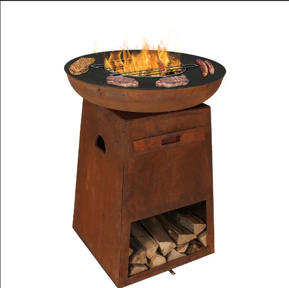 New+design+metal+top+Outdoor+garden+fire+pit+BBQ+Grill+Brazier+square+stove+patio+heater+fire+pit