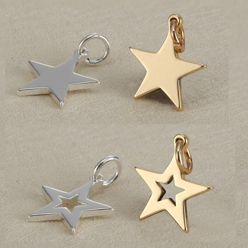 DIY Jewelry Accessories 14-16mm Stainless steel hollow star charm pendant for bracelet necklace jewelry making