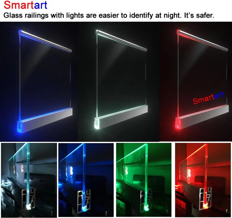 
YiGo New designed LED light Product Frameless Glass Railing/Balustrade/handrail Aluminum channel without glass 