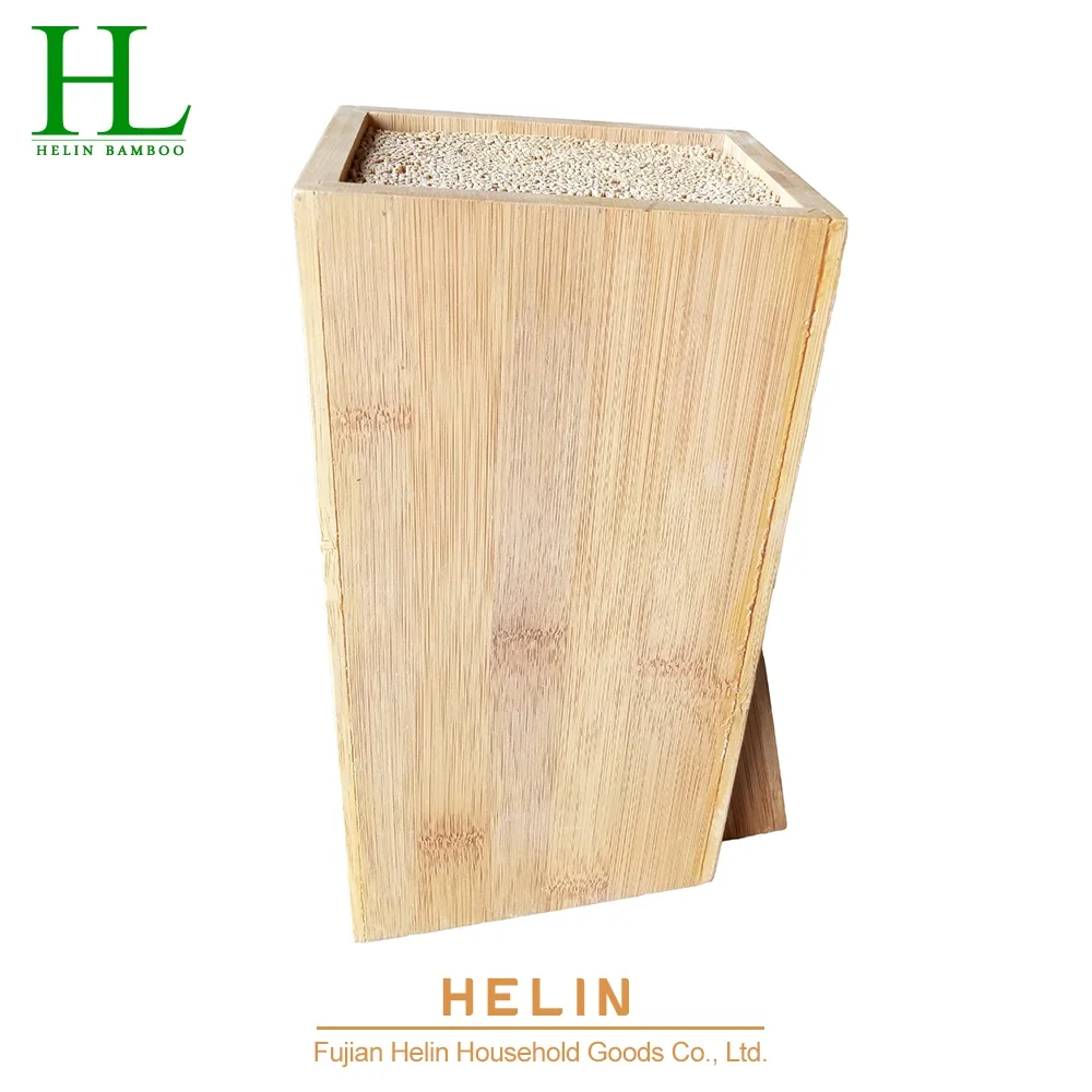Bamboo kitchen knife holder bamboo knife block with bamboo rod