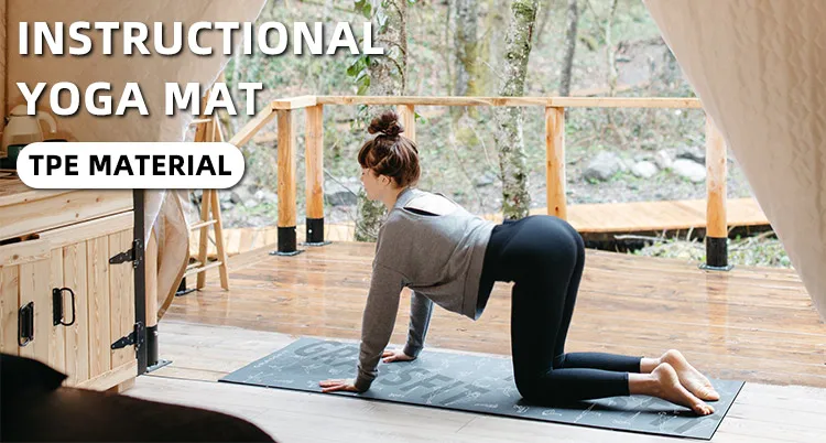 Custom Logo Yoga Mat Gym Home Workout Pilates Fitness Non-Slip High Density TPE 6mm Extra Thick YOGA Mat With Carrying Strap