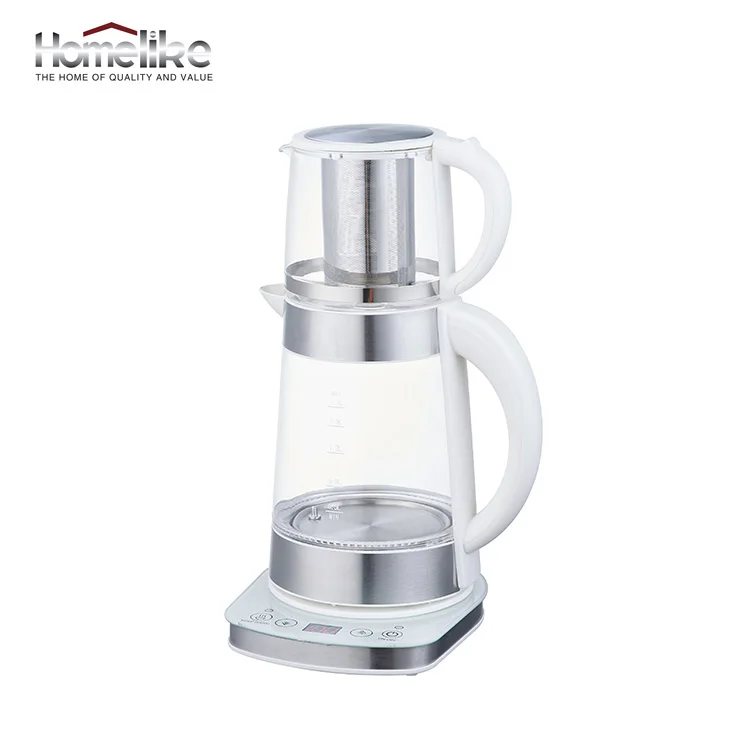 Hot Selling Appliances 1.7L Glass Tea Kettle with Tea Pot Electric Turkish Samovar Tea Maker for Kitchen