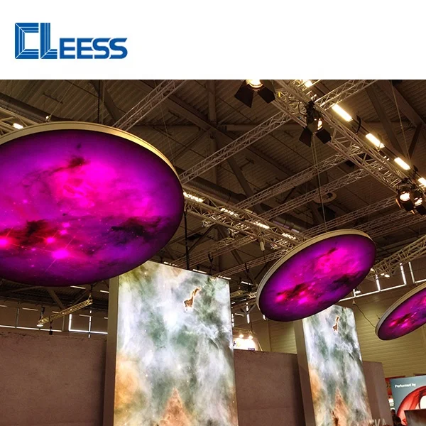 Tension Fabric Illuminated Ceiling Suspended Round SEG Led Light Box Aluminium Alloy Poster Frameless Lightbox