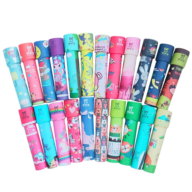 HLC501 Rotating Kaleidoscope Kid Toys Classic Educational Science Experiment Toys Imaginative Cartoon Kaleidoscope Toy
