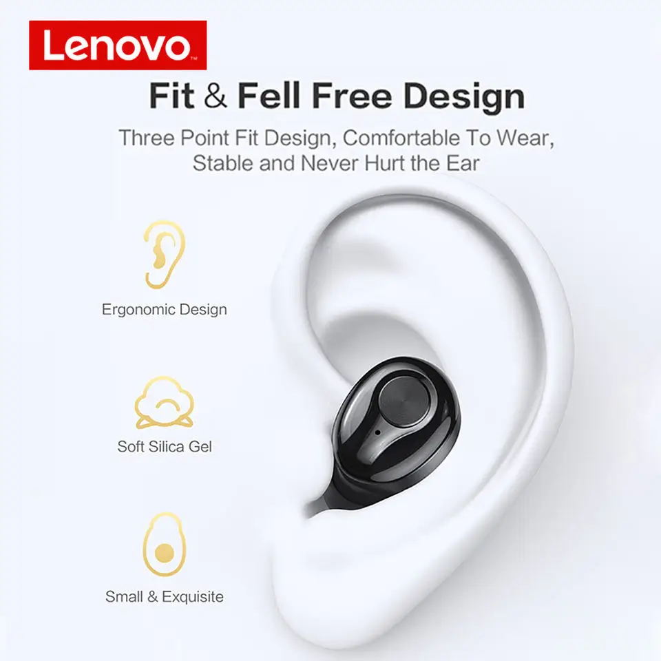 Lenovo HT18 TWS Sports True Wireless Bluetooth 5.0 Earphone Earbuds HD Stereo Headset Battery 1000mAH Charging Box