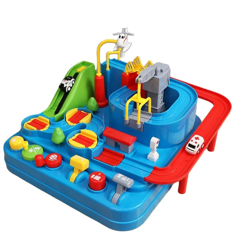 Free wheel Car Sliding Rail Car Parking Train Adventure Gift For Boys Other Education Toys