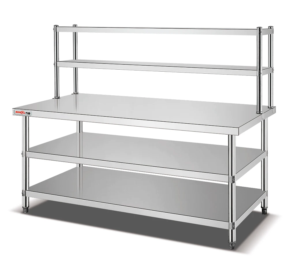 Hotel Restaurant Stainless Steel Work Table Commercial Kitchen Flat Chef Workbench Factory Work Tables Catering Equipment