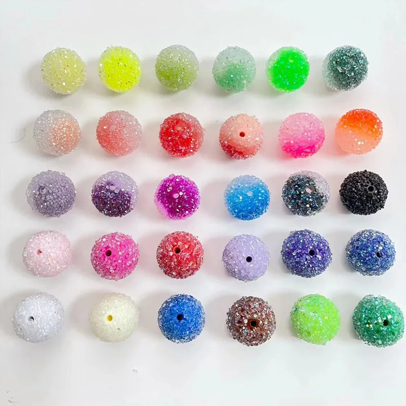New Arrival Transparent Acrylic Beads 16mm Candy Color Plastic Loose Beads For Diy Jewelry Bracelet Necklace Making