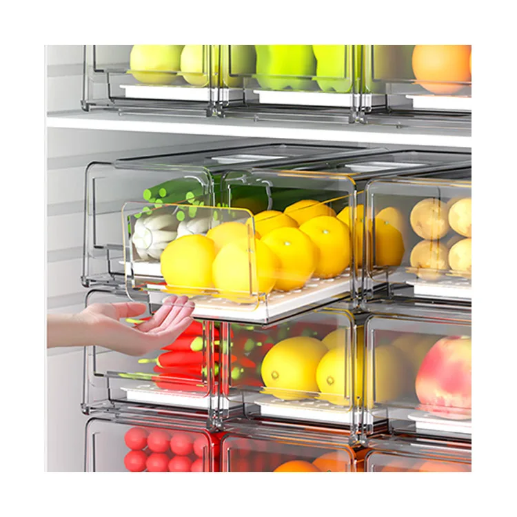 Кухонная прозрачная пластиковая коробка для хранения пищевых продуктов набор контейнеров квадратный органайзер холодильника Чиппер ящики