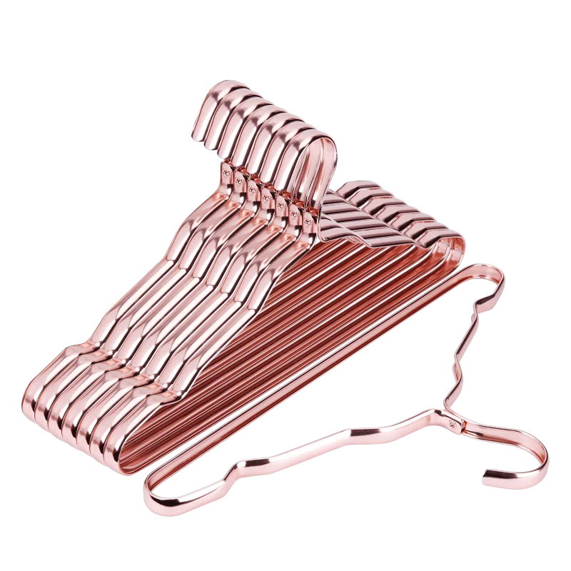 Al por mayor aluminio oro rosa ganchos para ropa