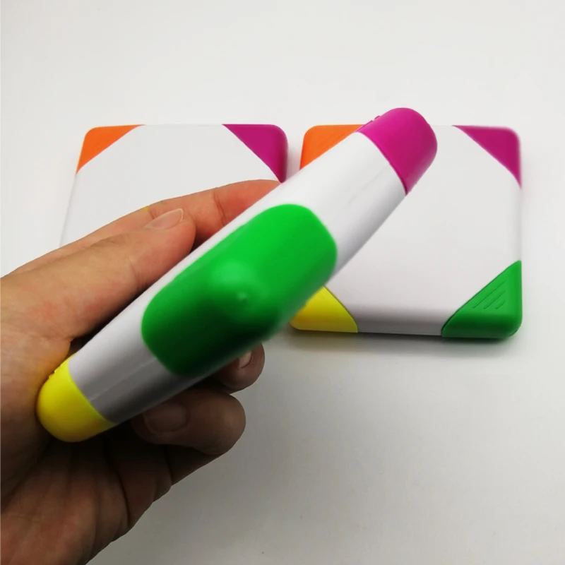 Brush Tip Highlighters, Creative Star Shape Light Color Fluorescent Pens Markers with 4 Colors, Great for Journal Planner