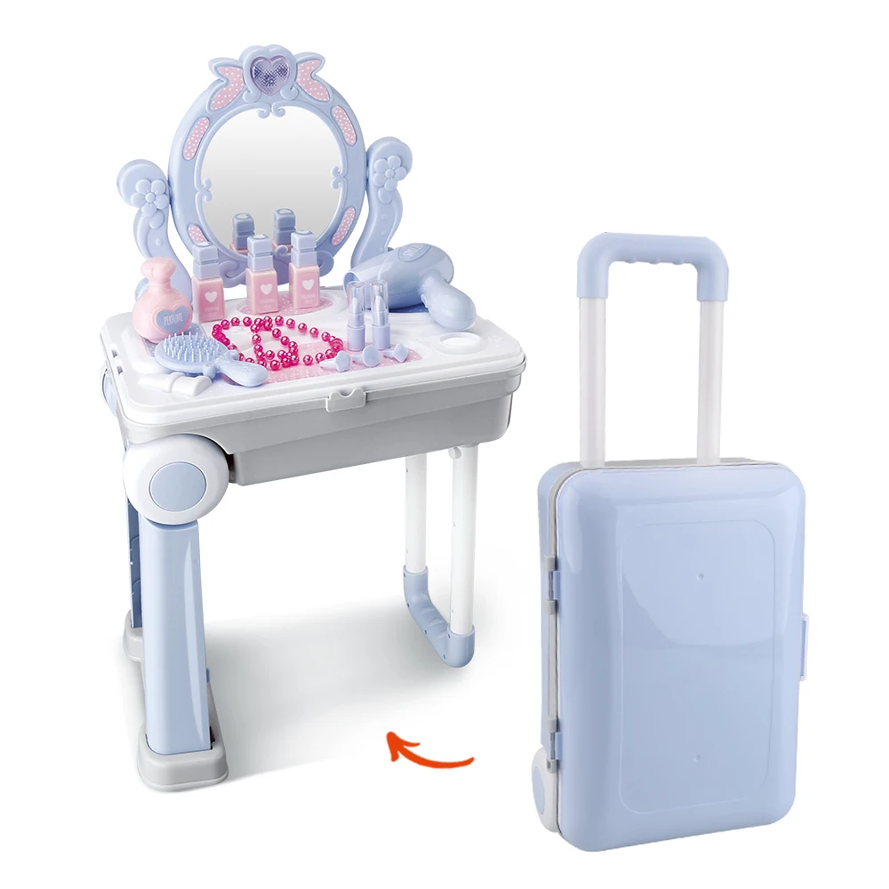 Makeup Toy Pretend Play Beauty Play Set Toys 2 in 1 Girls Portable Suitcase Set Girls Toy