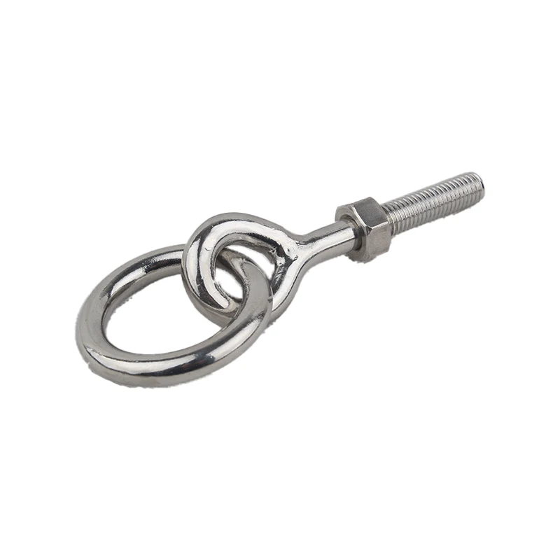 Hot Selling 304 316 Stainless Steel Marine Hardware Long Eye Bolt With Round Ring  Cable railing tensioner