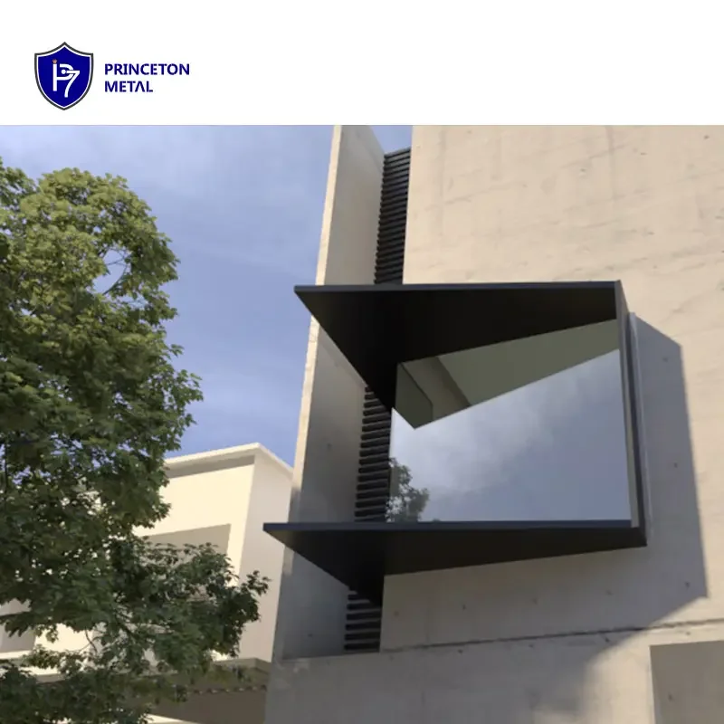Modern Architectural privacy screen Shrouds awning Commercial no rust Sun Shades metal aluminum window hood