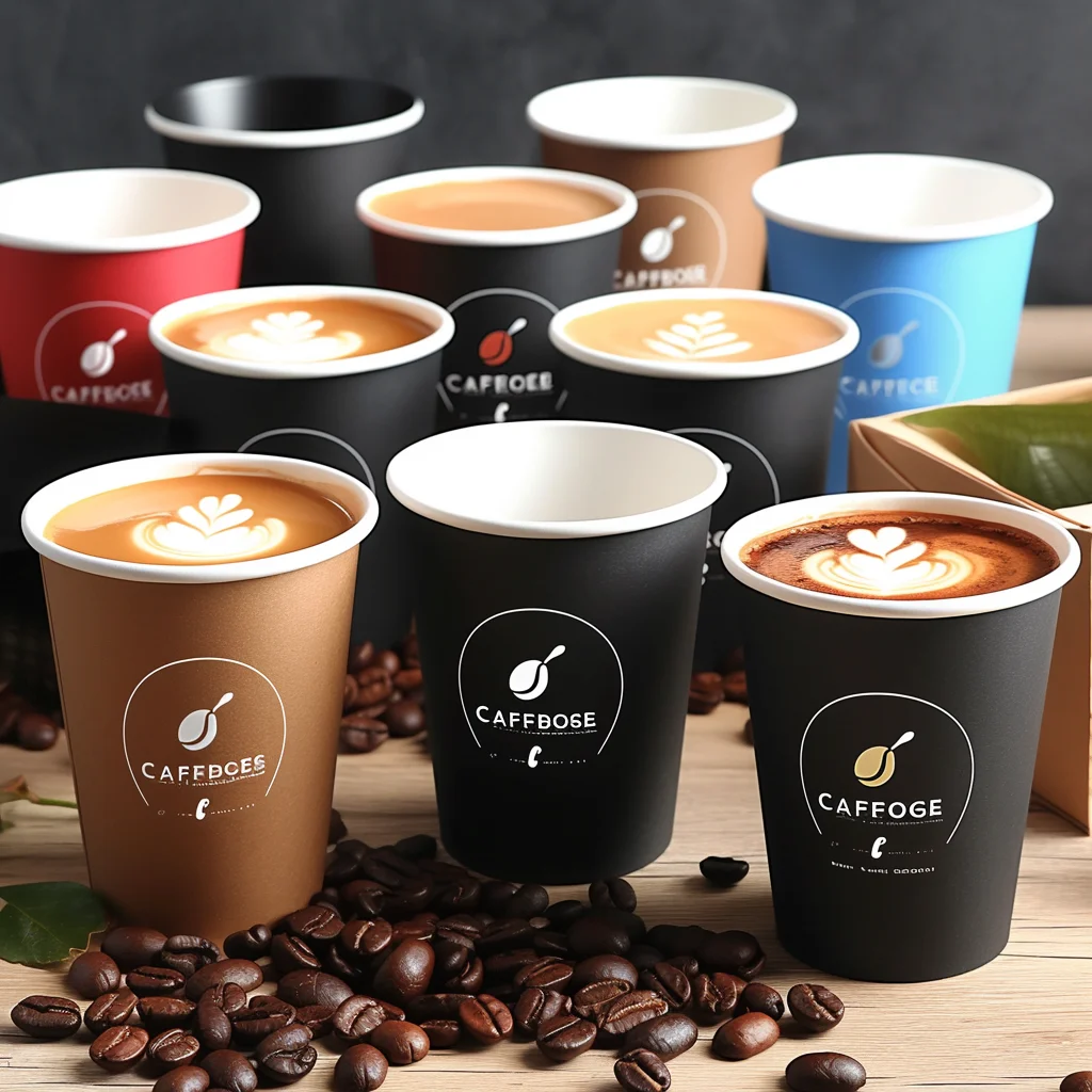 AB0412 small batch customization disposable coffee cups custom disposable paper cup with lids double wall cups for hot drinks