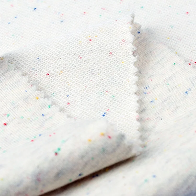 
Non stretch colorful dots polyester cotton french terry fabric, hoodies fabric for sweater 