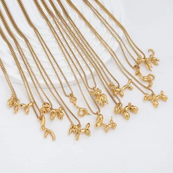 Craft Wolf Chinese Elements Jewelry 12 Zodiac Signs Chain Animal Pendant Stainless Steel Necklace