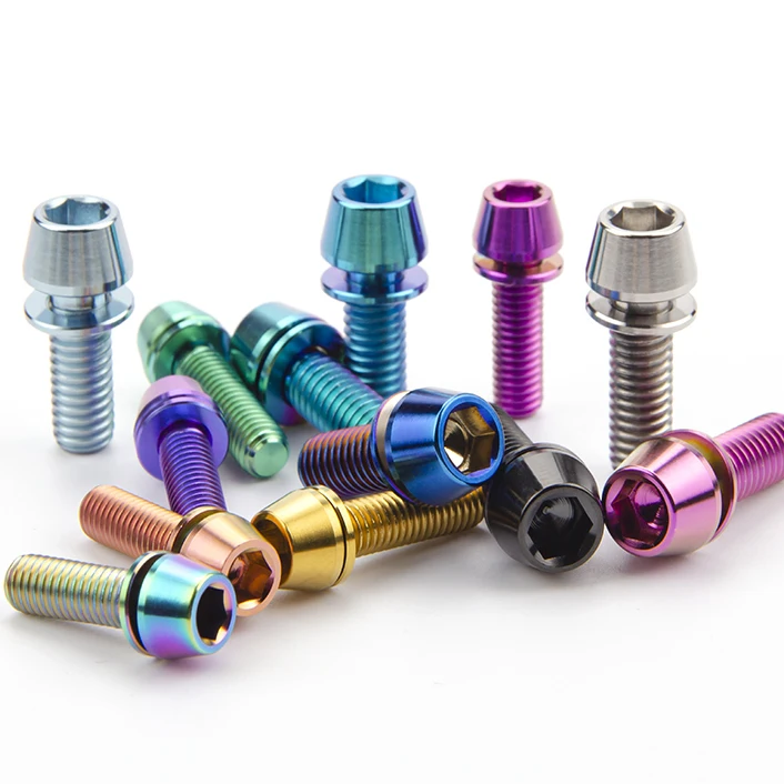 TITST 6AL4V gr5  M5 x 12mm Holder Torx Head titanium Bolt Screw for Bicycle Water Bottle Cage colorful bolt