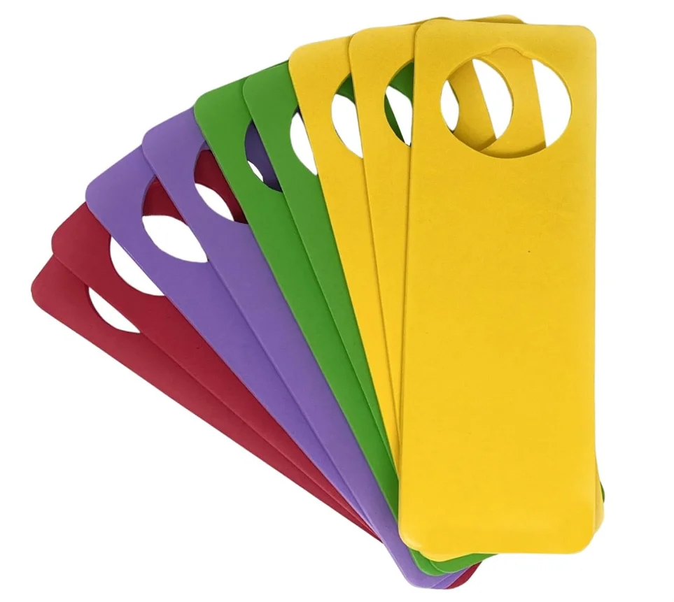 Fashion promotional hotel high quality double side felt door hangers with metal ring felt door hanger