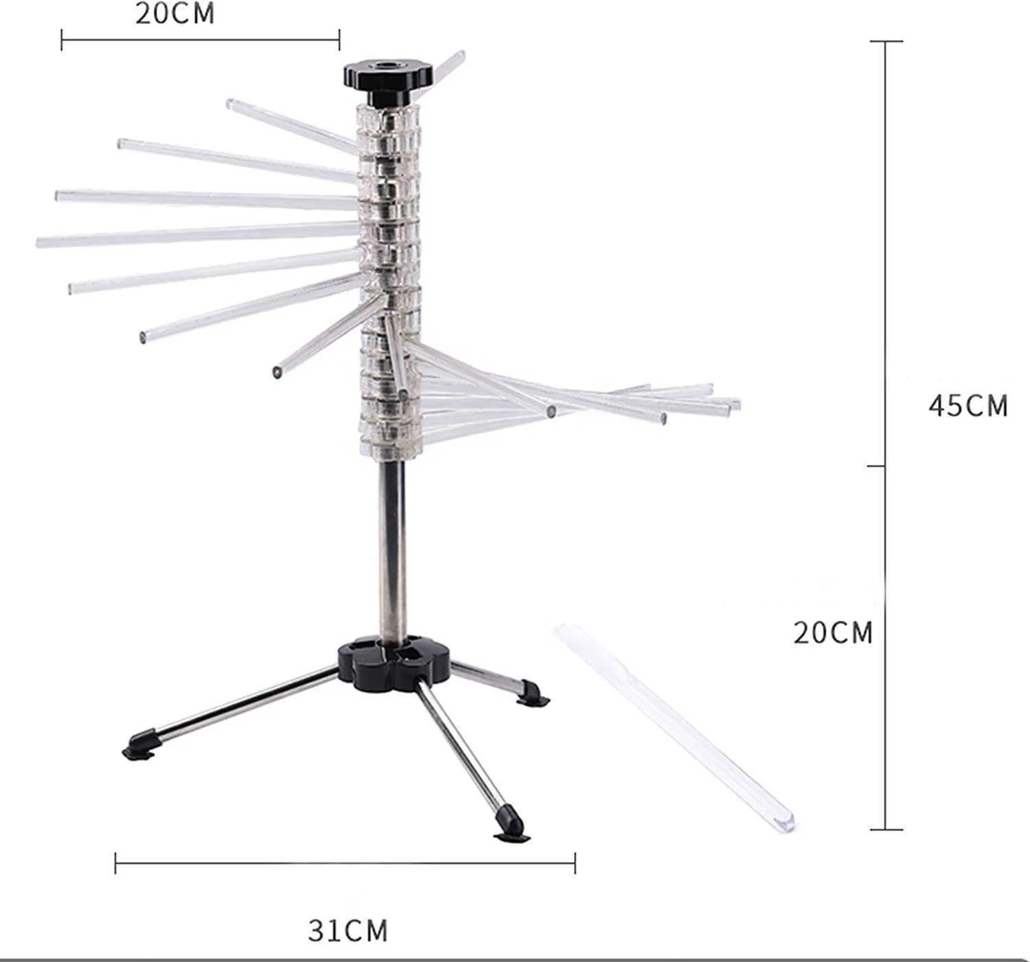 Folding Pasta Drying Rack Manual Rotating Pasta Drying Rack For Waking Hanging Pasta Rack Easy To Store Easy To Clean