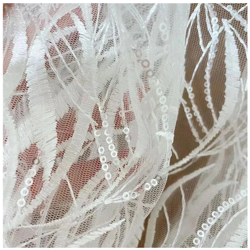 Beaded Flower Sarees Made Dubai Guipure Lace Fabric