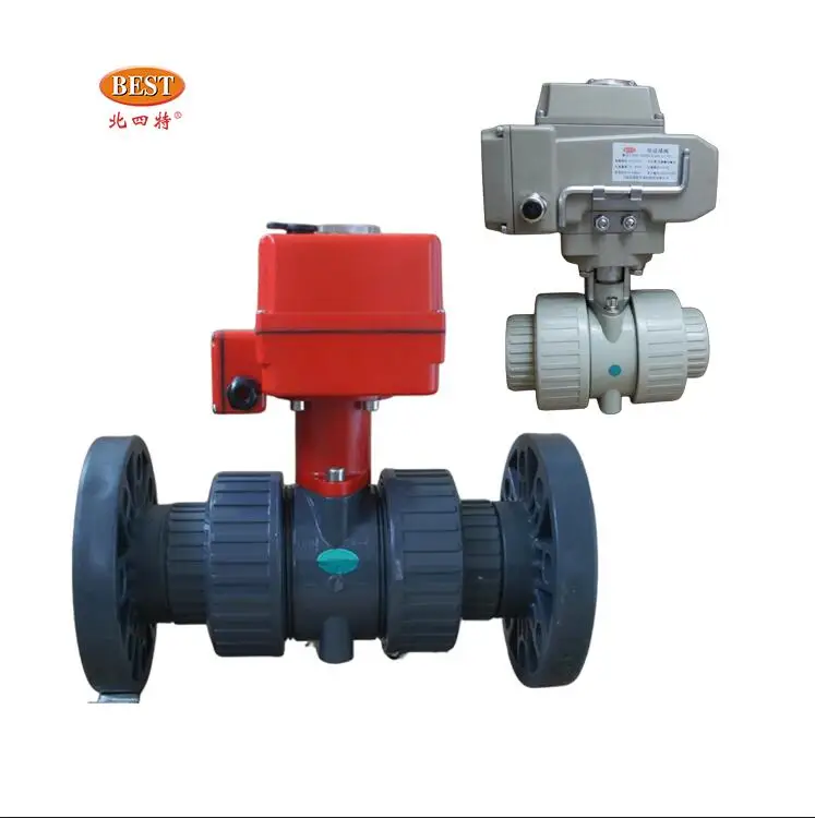 Good Price C9001 UPVC 2/2 Way 110v 220v 24v ac dc Electric PVC Ball Valve for water air