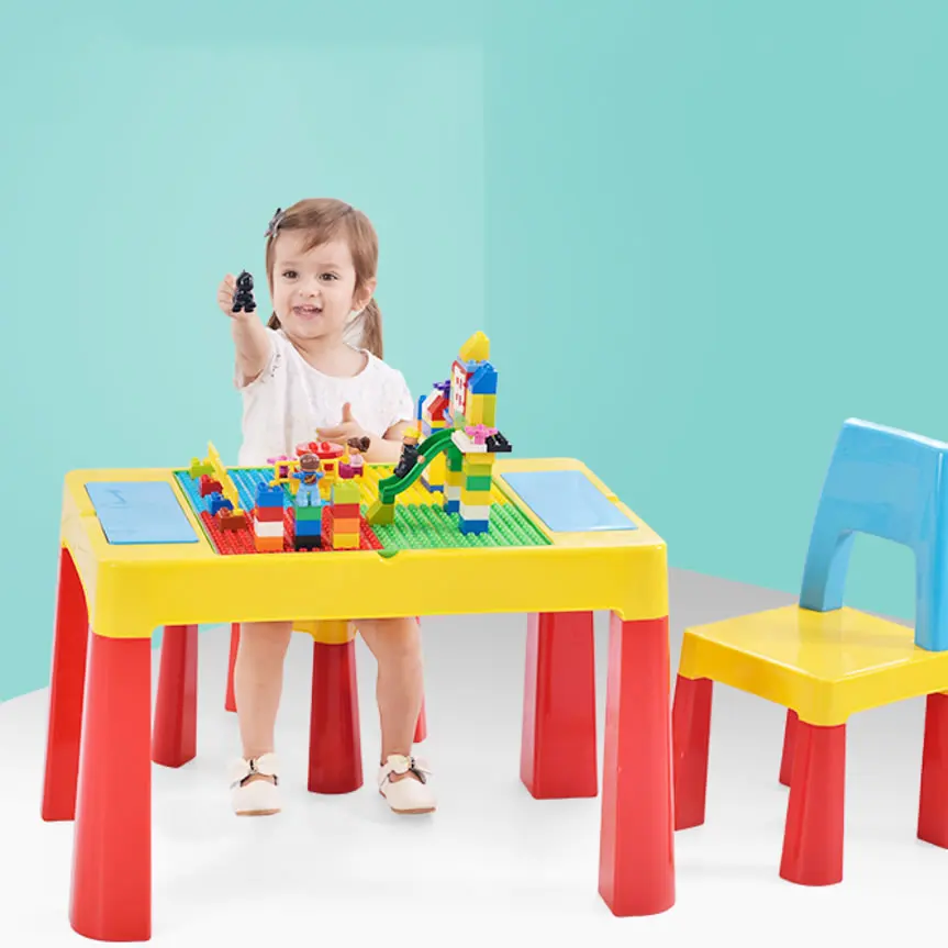 MH212 MXHAPPY Multifunctional Lego Block Desk Table Chair Wholesales Factory Manufacturer Baby table Kids Table