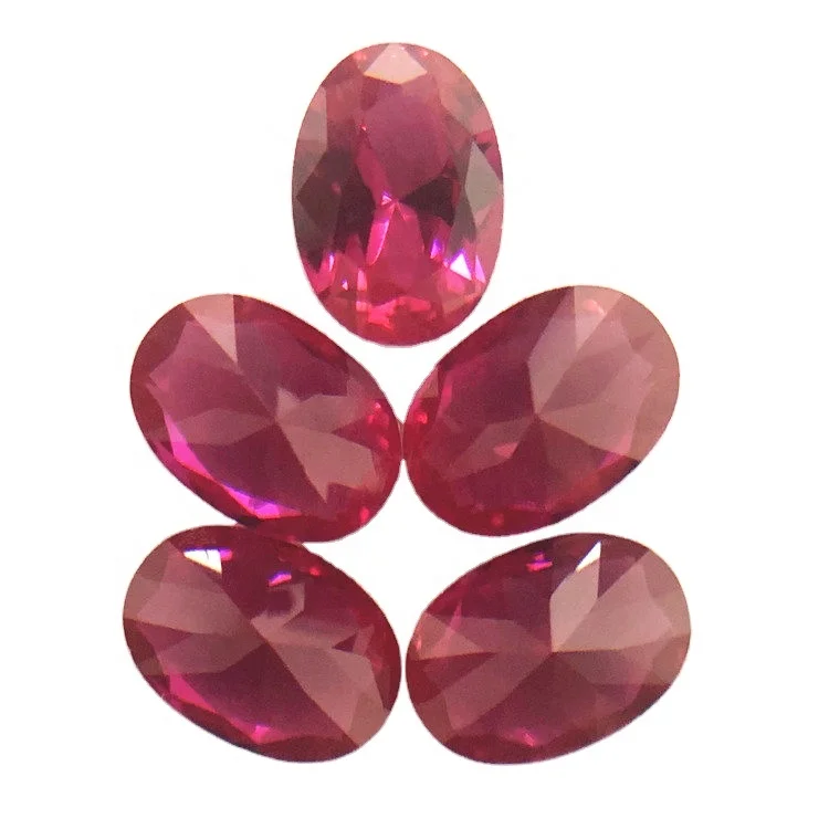 5# loose egg shaped gem price gemstones red corundum niel gems fancy synthetic oval ruby stone for sale