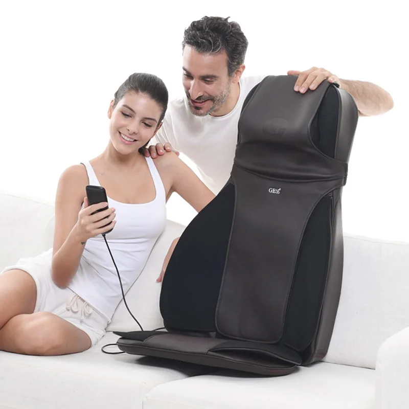 Electric Portable Heating Vibrating Back Massager Chair In Cushion Car Home Office Lumbar Neck Mattress Pain Relief