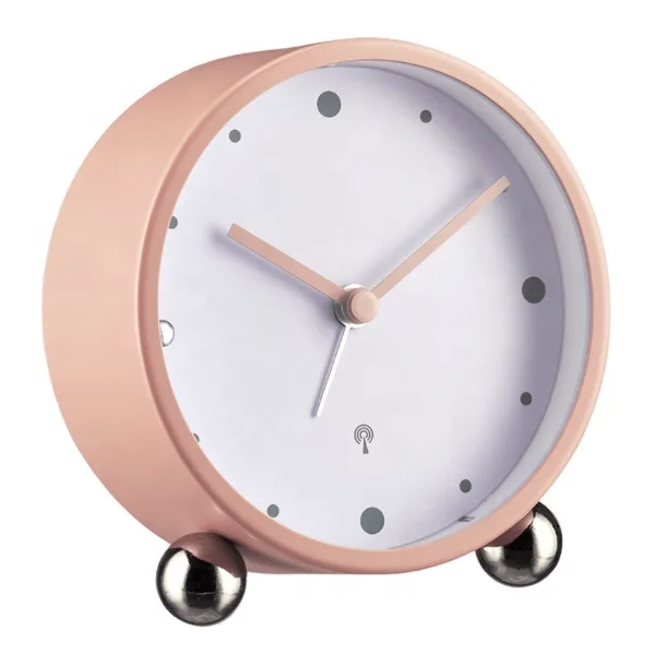 Decorative Modern DCF MSF Radio Controlled Metal Alarm Clock For Bedroom