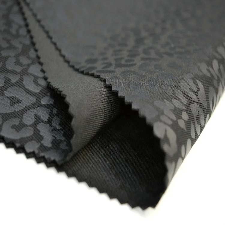 Black leopard-print offset printing three-dimensional based on black fabric 95% polyester and 5% spandex scuba fabric