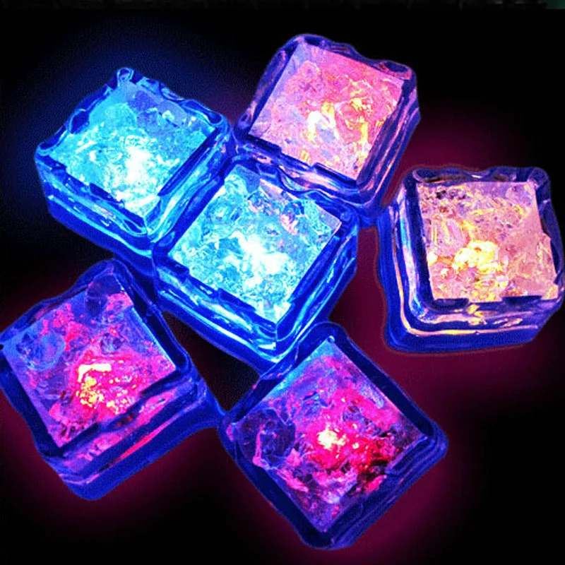 Luminous ice cubes LED fluorescent blocks Colorful sparkling ice cubes
