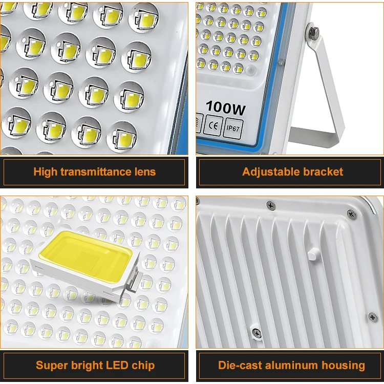 New Design Waterproof Ip65 Stadium Die-cast Aluminum Housing Outdoor 30w 50w 100w 150w 200w Slim Led Flood Light
