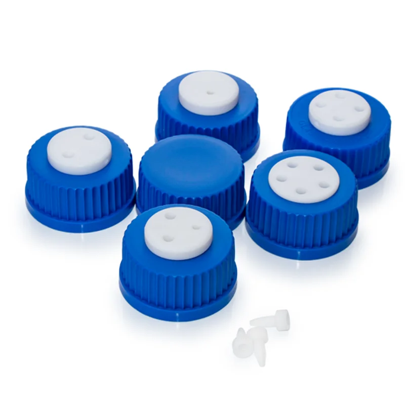 Laboratory GL45 Mobile phase bottle caps Safety cap one to five holes PTFE septa HPLC